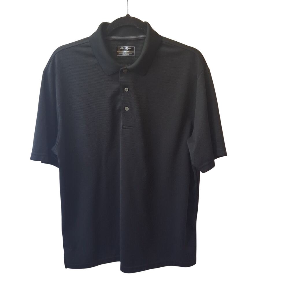 Ben Hogan Men Golf Polo Shirt Black Collard Short Sleeves Athletic Sportswear-L